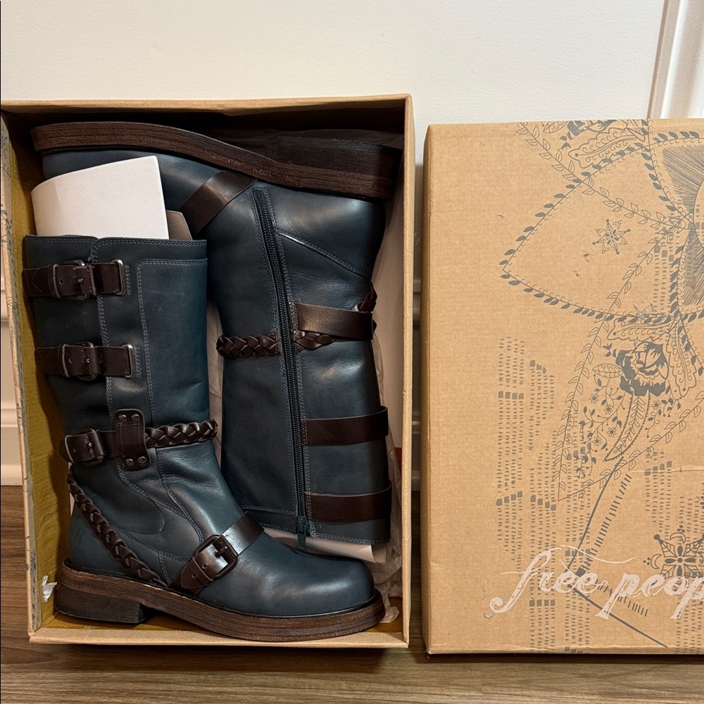 Free People Billie Buckle Boots Sz 8 Stargazer New In Box NIB $328